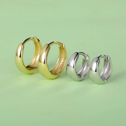Real 925 Sterling Silve Fashion Inside Diameter 6 7 8 9 10mm Hoop Earrings For Women Men Personality Jewelry DG0132