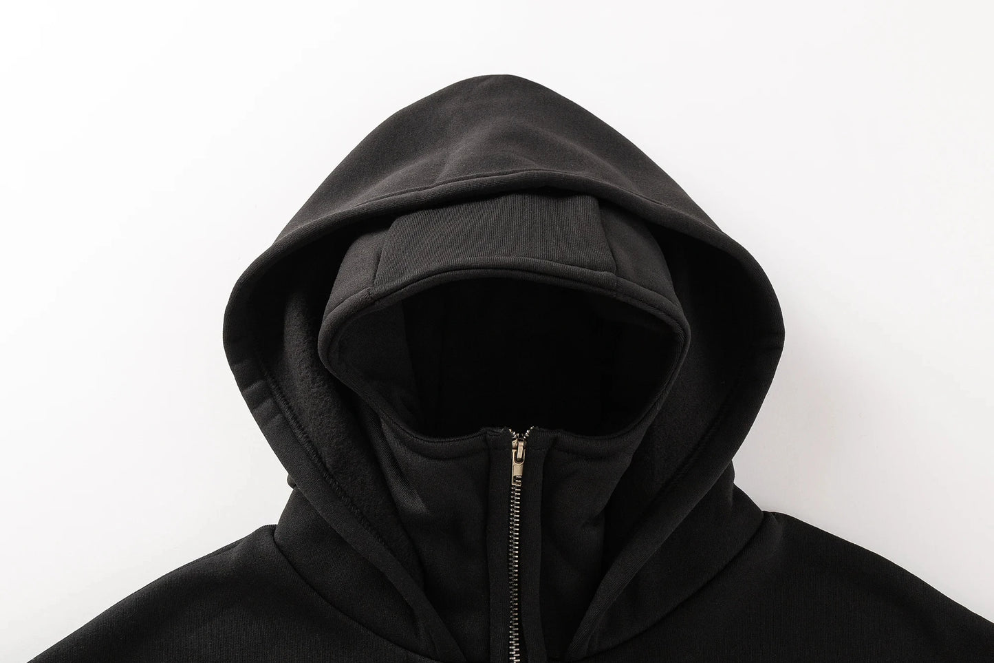 Men's Double Hat Mask Zipper Design Winter Windproof Hoodie Sports Jacket Outdoor Activities Hiking Travel Running Sweatshirt ﻿