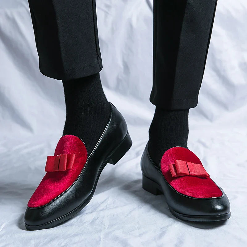 Social Leather Men British Business shoes Men Brogue Shoe Wedding Men's Dress Formal Shoes Large Size 48 Bow Loafers Male