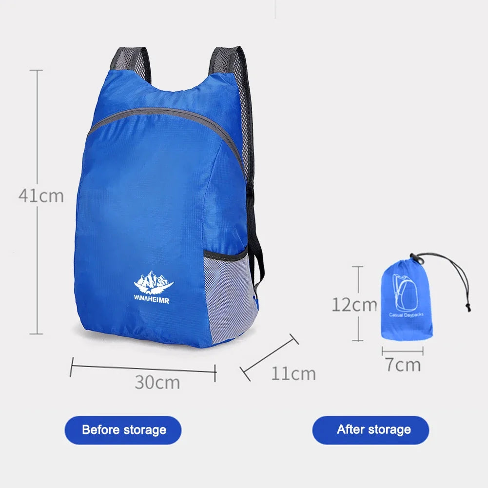 15L Lightweight Packable Backpack Foldable ultralight Outdoor Folding Backpack Travel Sports Bag Hiking Daypack for Men Women