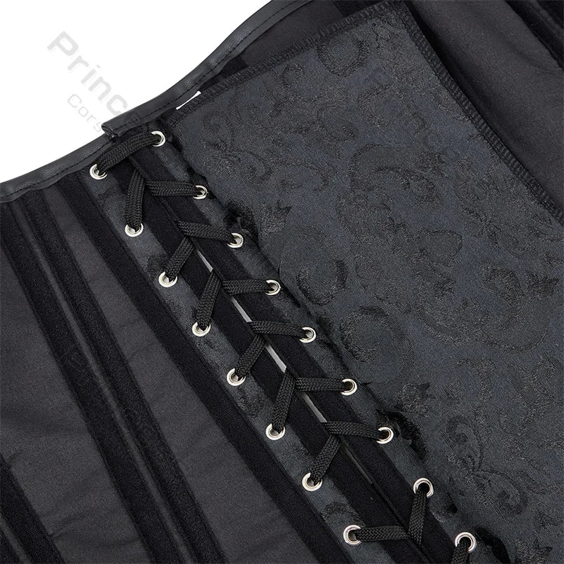 Steampunk Corsets for Women V-neck Gothic Corset Jacquard Corset Vest Cosplay Costume Pirate Corset Brown Black