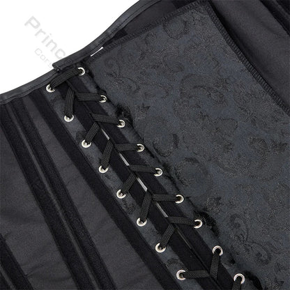 Steampunk Corsets for Women V-neck Gothic Corset Jacquard Corset Vest Cosplay Costume Pirate Corset Brown Black