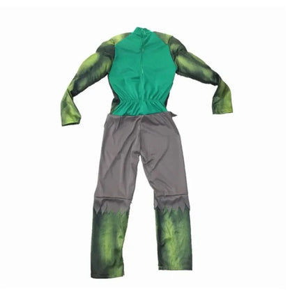 New Boys Hulk Costume Superhero Hulk Cosplay Muscle Jumpsuit Gloves Suit Girls Halloween Carnival Party Costumes