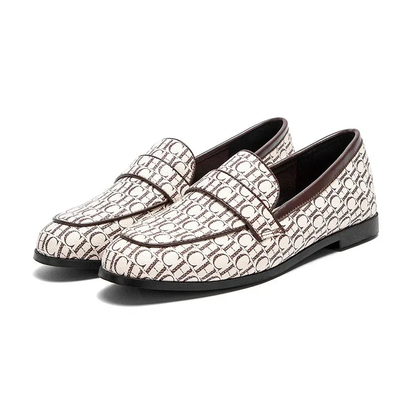 Classic Style Fashion Retro Women's New Flat Shoes Letters Printing Simple Hundred with Fine Workmanship Women's Casual Shoes