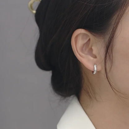 925 Sterling Silver Earring Colorful Dripping Oil Material Ear Ring Ear Buckle Rhombus Shape Trend Wild Girl Women Boy Ear Jewel