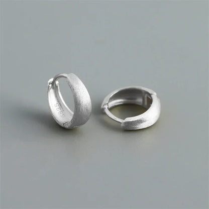 925 Sterling Silver Simple Statement Matte Large Huggies Hoop Earrings for Men Women Fine Gothic Punk Charms S925 Jewelry