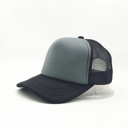 50 Color Unisex SummerTrucker Hat For Adult Net Baseball Cap Men Women Polyester Blank Mesh Adjustable Sun Hat Visor