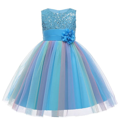 2-12Y Girl Summer Lace Princess Dress Children Floral Gown Dresses For Girls Clothing Kids Birthday Party Tutu Custome Vestidos