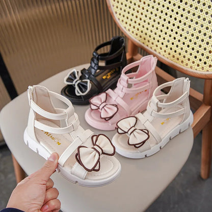 Girls Sandals Summer 2025 New Fashion Children Roman Shoes Middle and Large Children Soft Open Toe Little Girl Princess Shoes