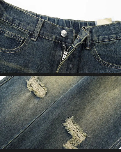Men's American Style Loose Straight Leg Jeans Vintage Spring Summer New Arrival Drapey Trendy Wide Leg Long Pants