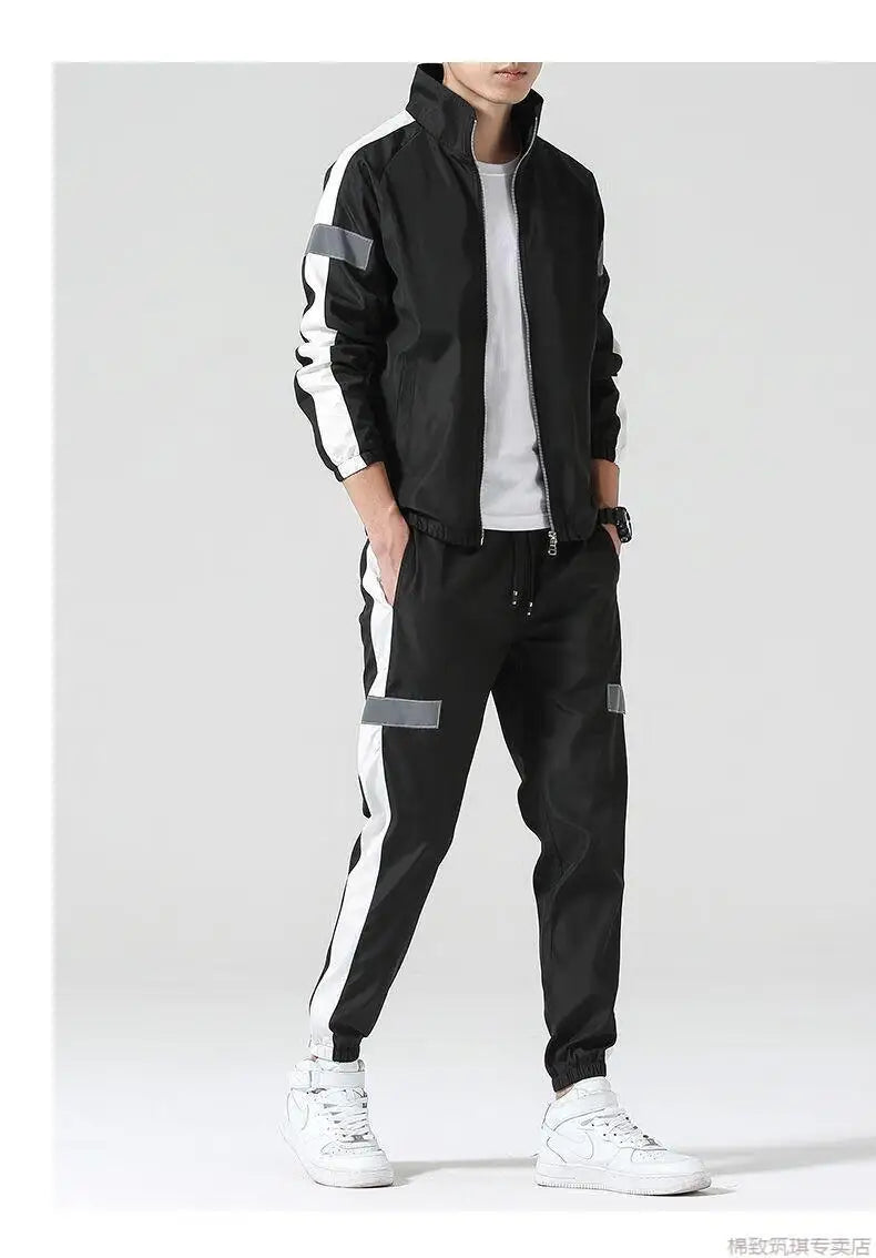 Sports Suit Men's Spring and Autumn Casual Running Sportswear Cardigan Casual Sweater Three-piece Suit
