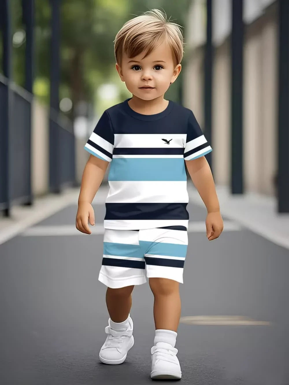Boys Loose Casual Sets Summer Teen Gradient T-Shirts Shorts 2PCS Big Kids Sport Short Sleeve Clothes Suits Children Print Outfit