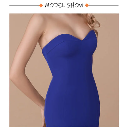 Elegant Women Cocktail Prom Strapless Bridesmaid Dress Royal Blue Graduation Party Classic Evening Dresses Summer 2025