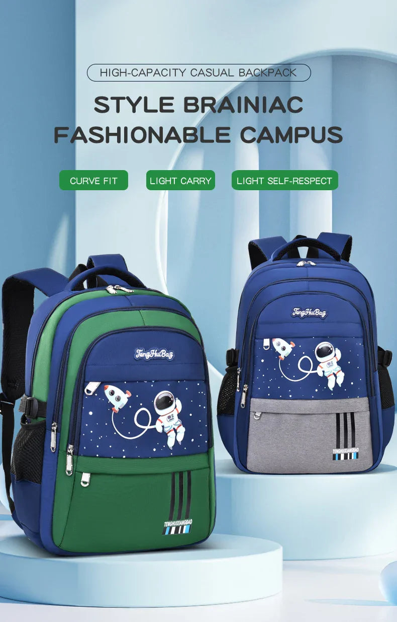 Elementary School Students Schoolbag Boys 1,2,3,4,5,6 Grades 6-12 Years Old Astronaut Shoulder Baglaptop Backpack Waterproof WEA