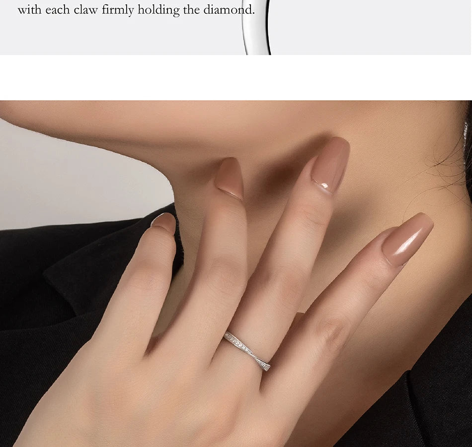 S925 Pure Silver Moissanite Ring for Women Men Couple Ring Fashion Wedding Jewelry Valentine's Day Gift