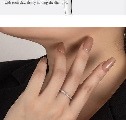 S925 Pure Silver Moissanite Ring for Women Men Couple Ring Fashion Wedding Jewelry Valentine's Day Gift