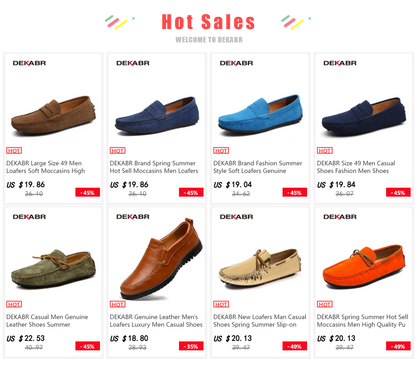 Fashion Loafer Shoes Men Genuine Leather Soft Comfy Slip-on Moccasins Handmade Man Casual Shoes Drive Walk Luxury Leisure