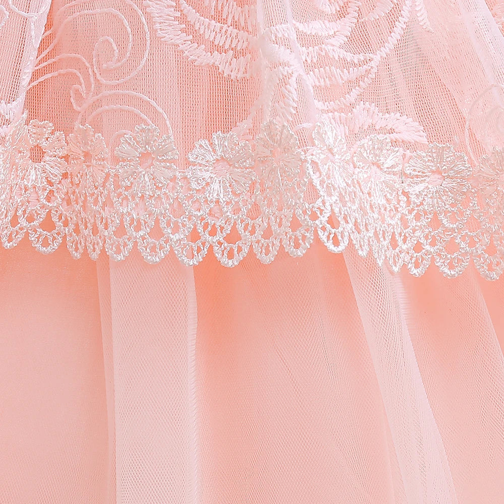 Summer Flower Bridesmaids Party Girls Dress Elegant Birthday Wedding Prom Princess Dresses Girl Pageant Baptism Evening Costumes