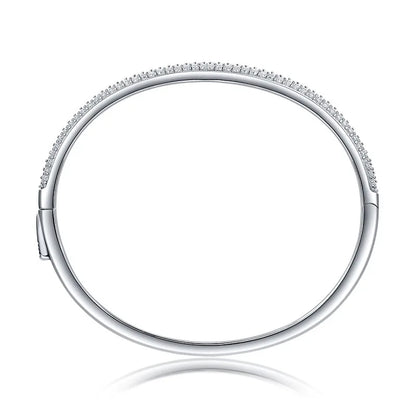 1.5mm 2.3CT All Moissanite Bangle for Women Luxury Quality Jewelry S925 Sterling Silver Bracelets Birthday Christmas Gift