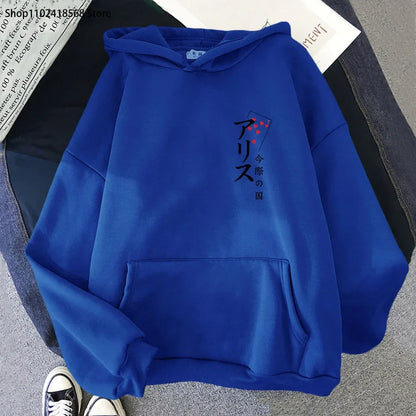 Arisu Seven of Heart Hoodie Anime Alice In Borderland Sweatshirt Spring/Autumn Winter Clothes Harajuku Pullover Men Graphic Tops