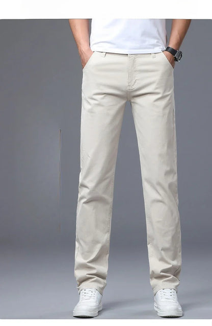 Men's Straight Leg Jeans Slim Fit Stretch Comfort Denim Pants Korean Casual Fashion Minimalist Business Male Daily Trousers
