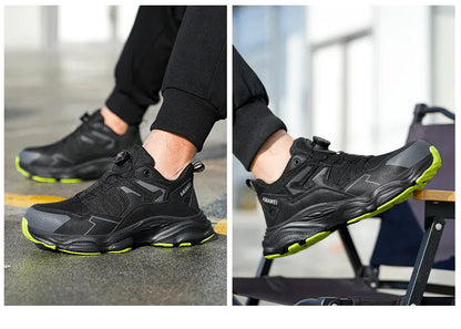 Rotating Button Safety Shoes Men Steel Toe Sneaker Work Shoes Man Puncture Proof Work Safety Boots Black Protective Shoes