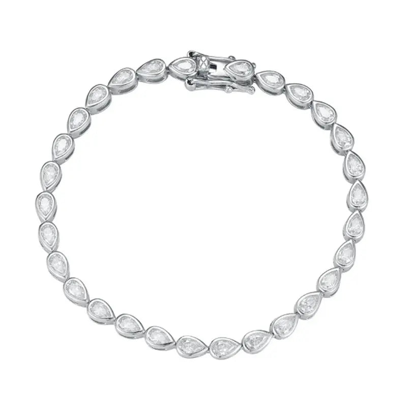 D VVS1 Pear Cut Moissanite Tennis Bracelet Diamond GRA s925 Sterling Silver 18k Dainty Tennis Bracelets for Women Man