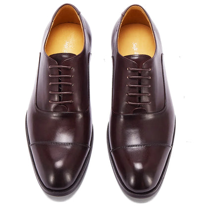 Leather Oxford Dress Shoes British Retro Formal Business Wedding Derby Shoes