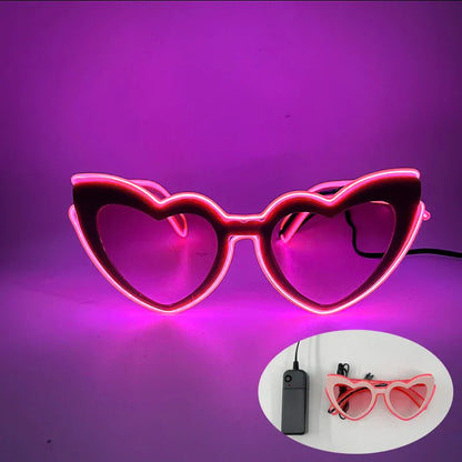 LED Just Married Glasses Wedding Bride To Be Surprise Gift Couple Glasses Souvenirs Glowing Heart Glasses Married Sunglasses