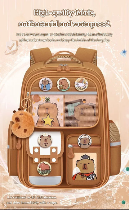 School Bag Waterproof Backpack Large Capacity Alleviate Burden Protecting Spine Widen Straps Backpack for Students Gift