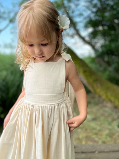 Girls Backless French Style Princess Dress 2026 Russian Girls Spring and Summer Long Sleeveless Dress