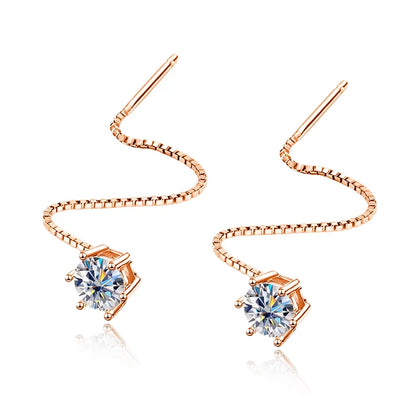 D VVS Moissanite Diamond Earring with GRA s925 Sterling Silver Ear Wire plated 18k White Gold Luxury Earrings for Women