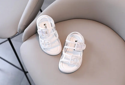 Clear Upper Children Sports Shoes Flat Sandals 2026 Summer Canvas Baby Boy Sandals Breathable Toddler Girls Shoes Kids I04224
