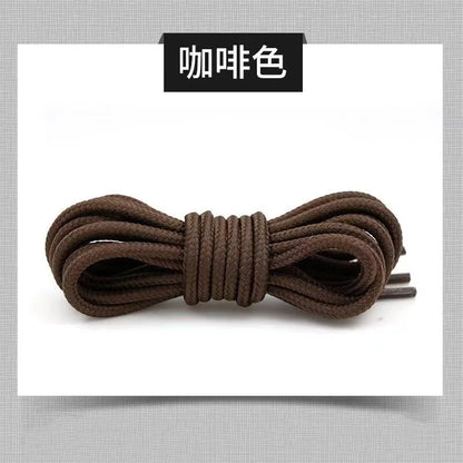 2pcs/ Pair Round Solid Polyester Black Brown Shoelaces For Marten Boot Women Men Outdoor Hiking Boots Sports Shoes Lace Strings