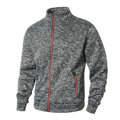 Men’s stand collar jacket cardigan, zip-up casual sweatshirt, spring autumn, regular fit, M–XXL