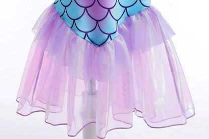 New Ariel Princess Little Mermaid Dress Girl Charm Cosplay Costume Kids Birthday Party Halloween Disguise Clothes