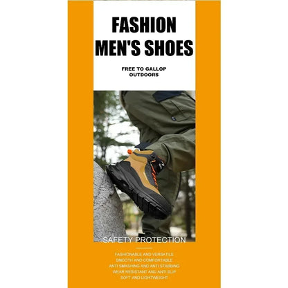 Anti Splash Water Safety Shoes Men Wear Resistant Work Boots Steel Toe Shoes Puncture-Proof Protective Shoes Security Sneakers