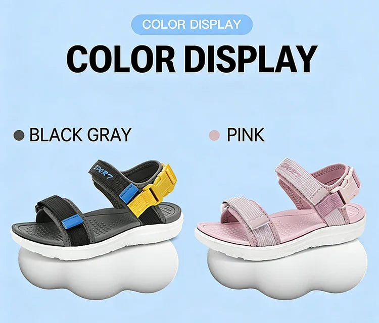 Lightweight Kids Sandals Summer Quick-Dry Breathable Beach Shoe Non-Slip Outdoor Sport Walking Sandals for Boys Girls Size 30-38