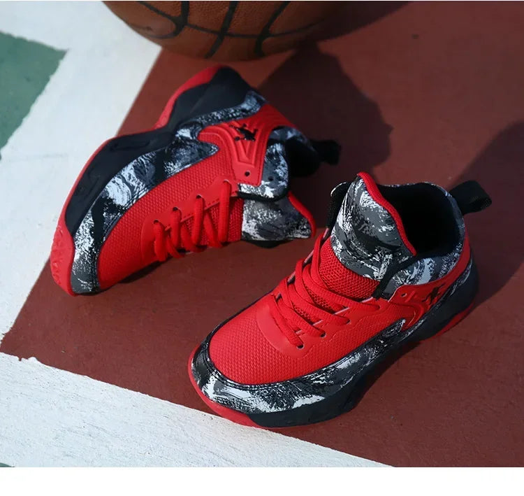 2025 Basketball Shoes for Kids Sneakers New Boys Brand Thick Sole Non-slip Children Sports Shoes Child Boy Basket Trainer Shoes