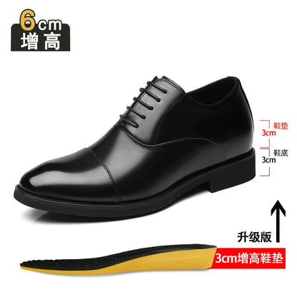 2026 Height Increase 8cm Leather Shoes Men Business Leather Wedding Shoes Men