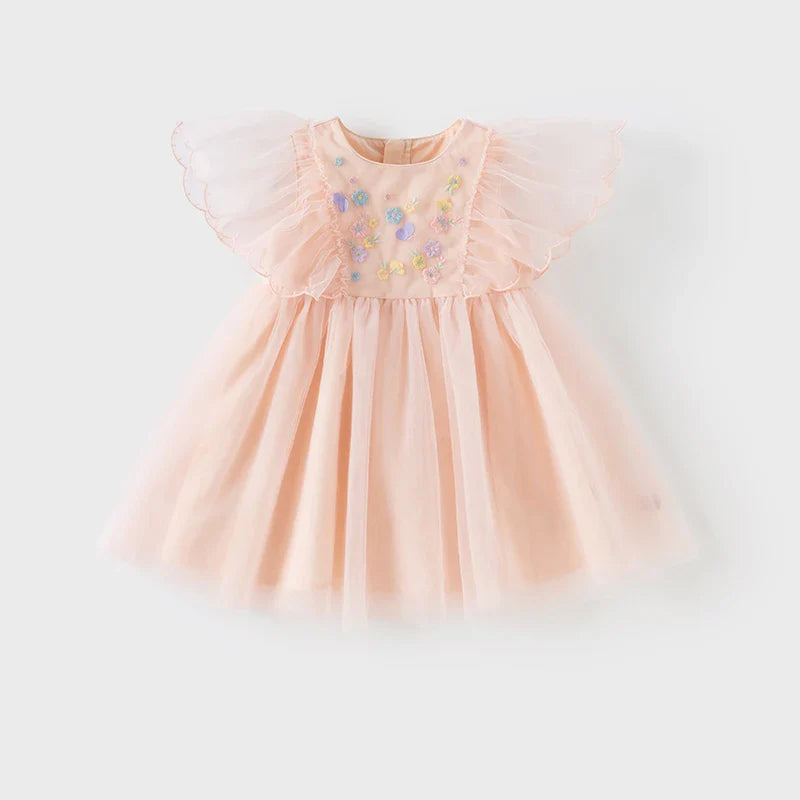 Girls Baby Princess Dress Summer Sweet Cute Embroidery Children Mesh Elegant Dress Party Outdoor Gentle DB2251139
