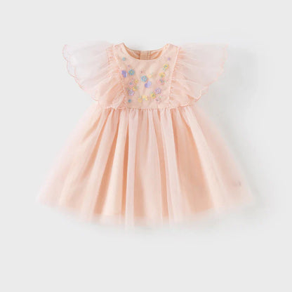Girls Baby Princess Dress Summer Sweet Cute Embroidery Children Mesh Elegant Dress Party Outdoor Gentle DB2251139