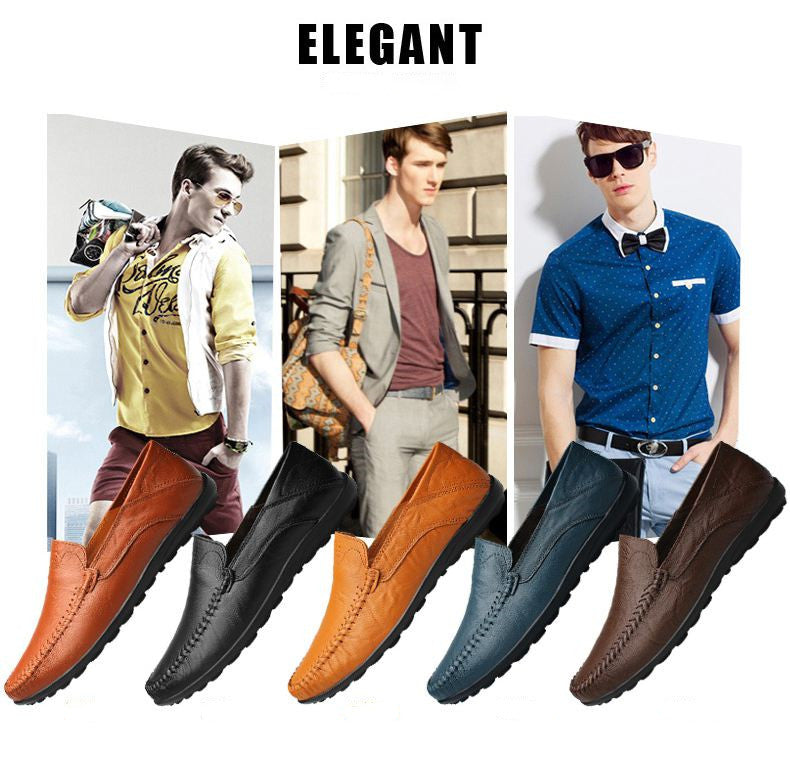 Genuine Leather Men Casual Shoes Luxury Brand Formal Men Loafers Moccasins Italian Breathable Slip on Male Boat Shoes Size 37-47