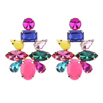 New Crystal Dangle Earrings For Women Rhinestone Earrings Weddings Ladies Party Fashion Jewelry Accessories Wholesale Gifts
