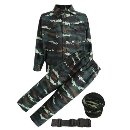 Kids Soldier Costume for Kid Party Army Costume camouflage Costumes for Boys Jungle Field Sniper Set with Pistol Compass Whistle