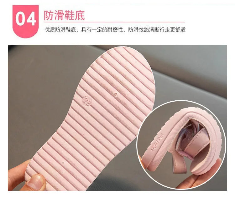 Summer Sandals for Girls Colorful Bow Children's Sandals Shoes Anti Slip Wear-resistant Soft Bottom Girls Shoes Free Shipping