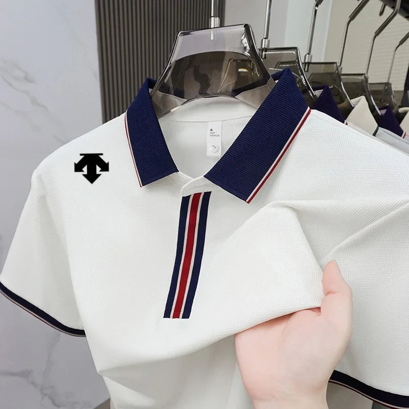Luxury fashion brand summer designer new exquisite embroidered polo shirt personalized men's comfortable breathable short sleeve