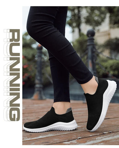 Men Shoes Sneakers Breathable Mesh Slip on Running Shoes Outdoor Non-Slip Couple Jogging Training Hiking Sports Shoes