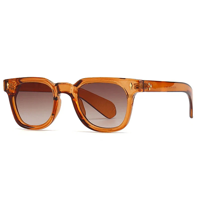 Square Men Rivets Sunglasses Shades UV400 Fashion Women Green Sun Glasses
