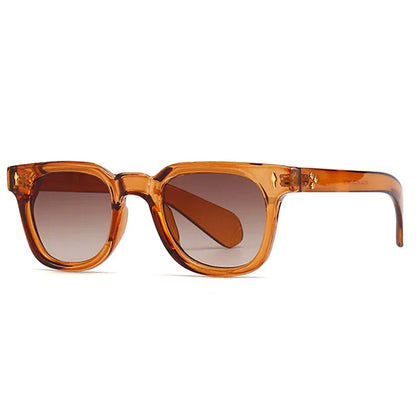 Square Men Rivets Sunglasses Shades UV400 Fashion Women Green Sun Glasses